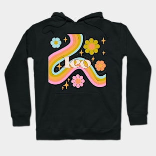 Leo 70s rainbow with flowers Hoodie